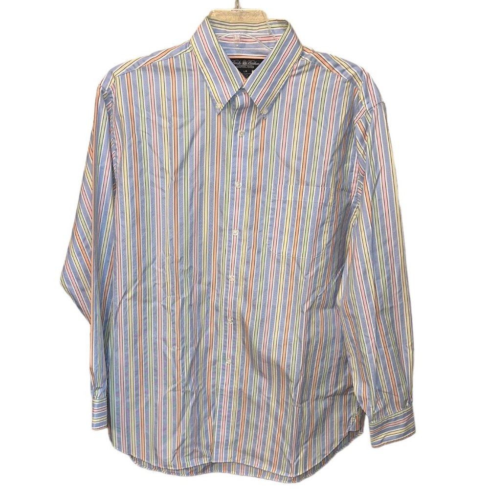 Men's Brooks Brothers Country Club Cotton Long Sleeve Dress Shirt Size‎ Large